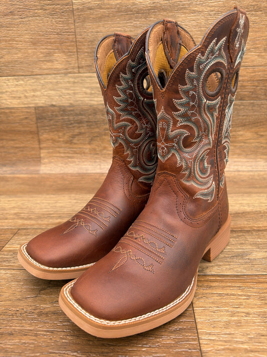 Women's Shyloh Western Boot in Caramel Cafe Brown by Durango - pair