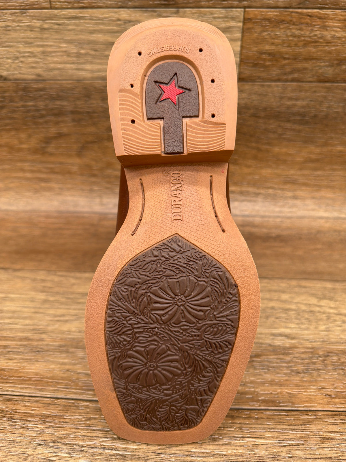 Women's Shyloh Western Boot in Caramel Cafe Brown by Durango - outsole