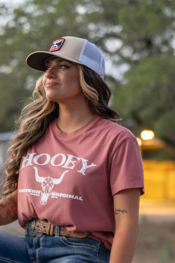 HT1772DKPK Ladies Icon Light Mahogany T-Shirt by Hooey