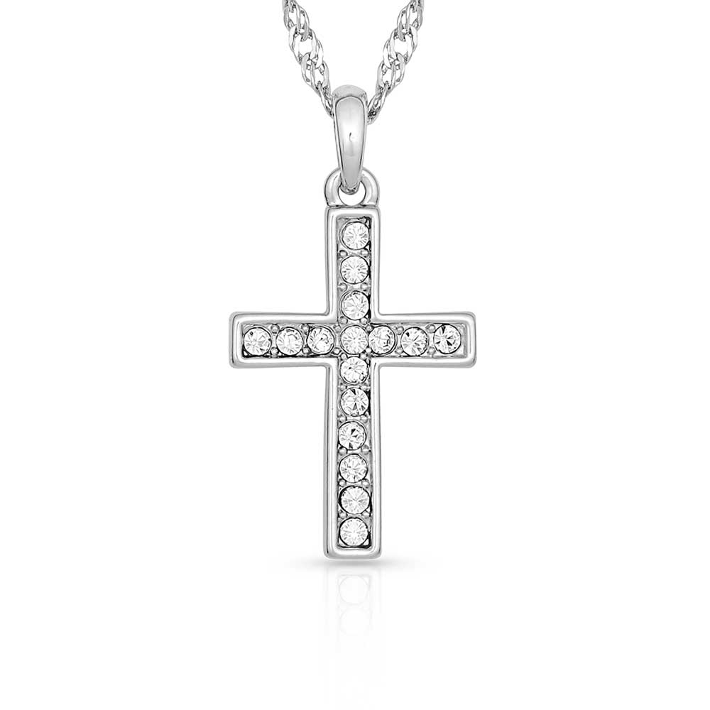 NC746 Rhinestone Cross Necklace by Montana Silversmiths