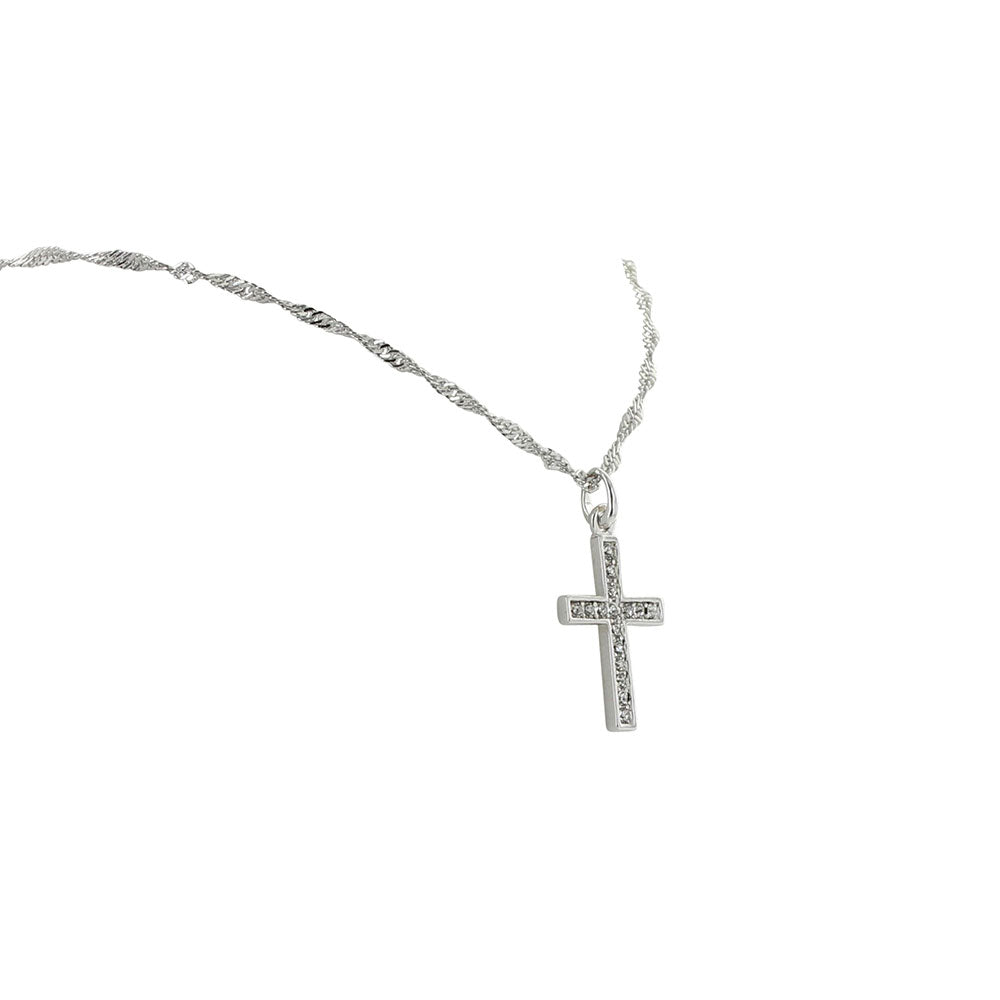 NC746 Rhinestone Cross Necklace by Montana Silversmiths