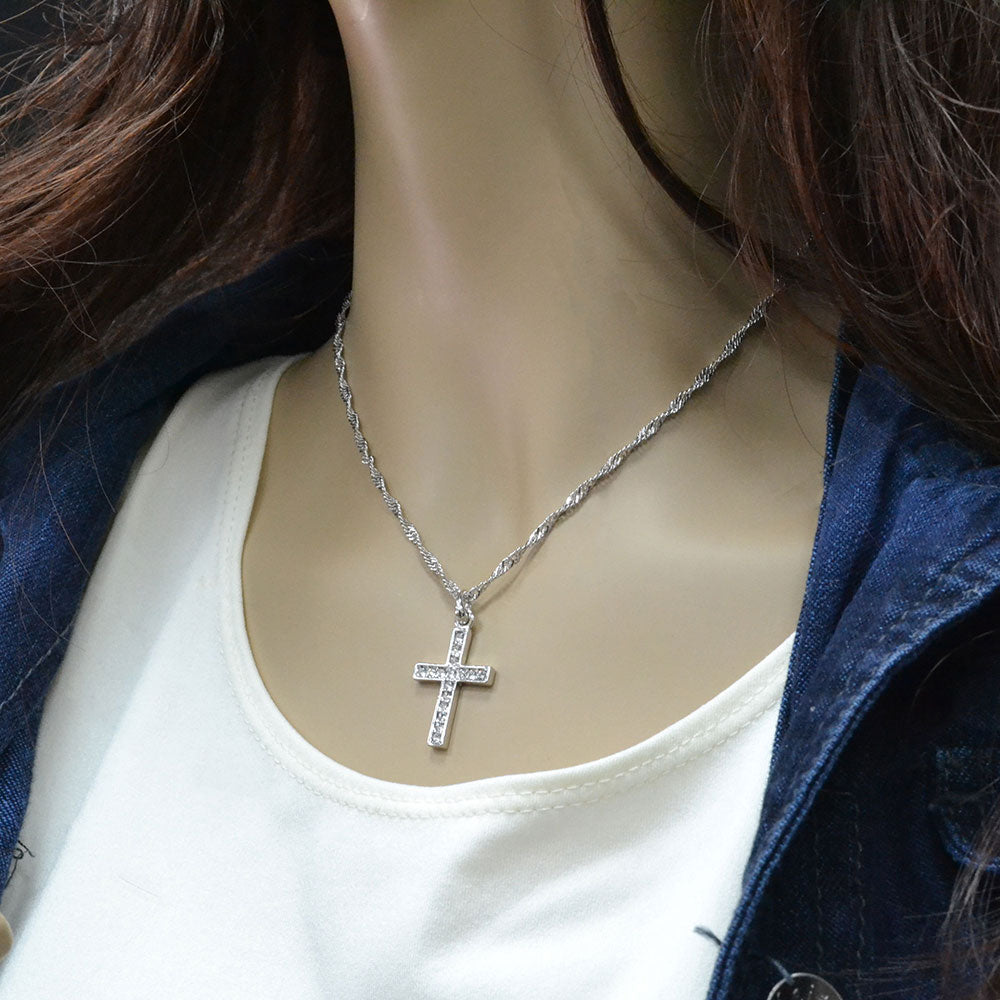 NC746 Rhinestone Cross Necklace by Montana Silversmiths