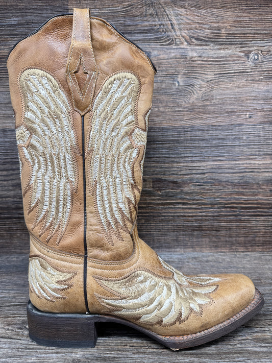 400F Women’s Embroidered Wing & Cross Design Western Boots by Cowtown