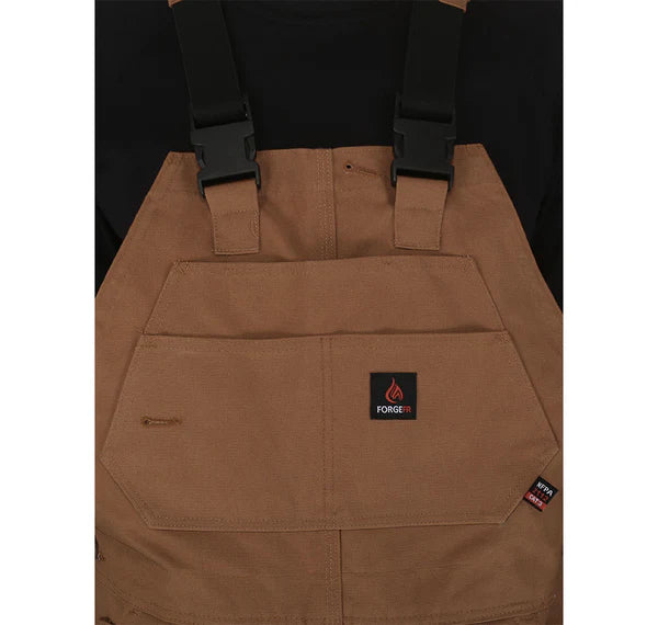 MFRIB-007-BRN Men's Flame Resistant Brown Duck Insulated Bib by Forge