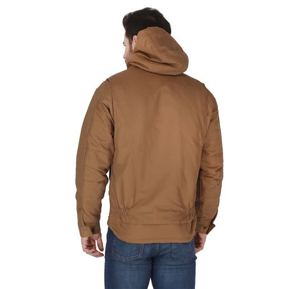 MFRIJDH-006-BROWN Men's Flame Resistant Brown Duck Hooded Jacket by Forge