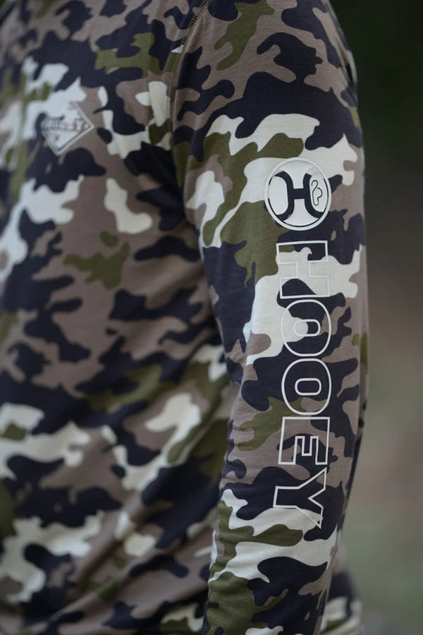 HT1803CA Hooded Captain Camo Long Sleeve T-Shirt by Hooey