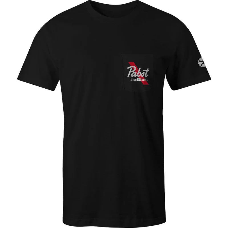 HT1638BK Men's Pabts Blue Ribbon Black Crew Neck T-Shirt by Hooey