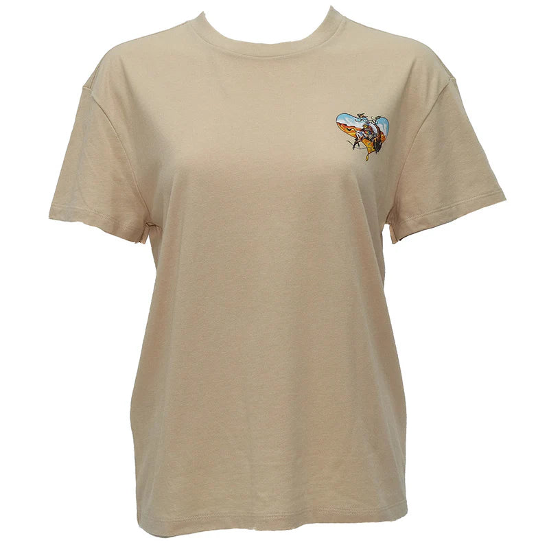 HT1786TN Buffalo Heart Ladies Tan Crew Neck T-Shirt by Hooey
