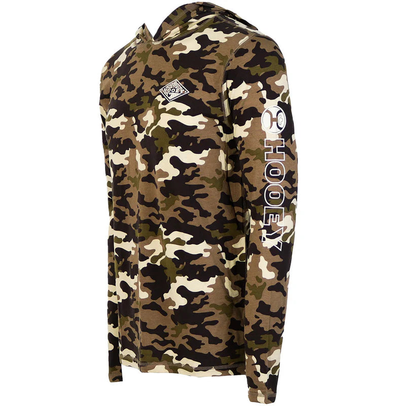 HT1803CA Hooded Captain Camo Long Sleeve T-Shirt by Hooey