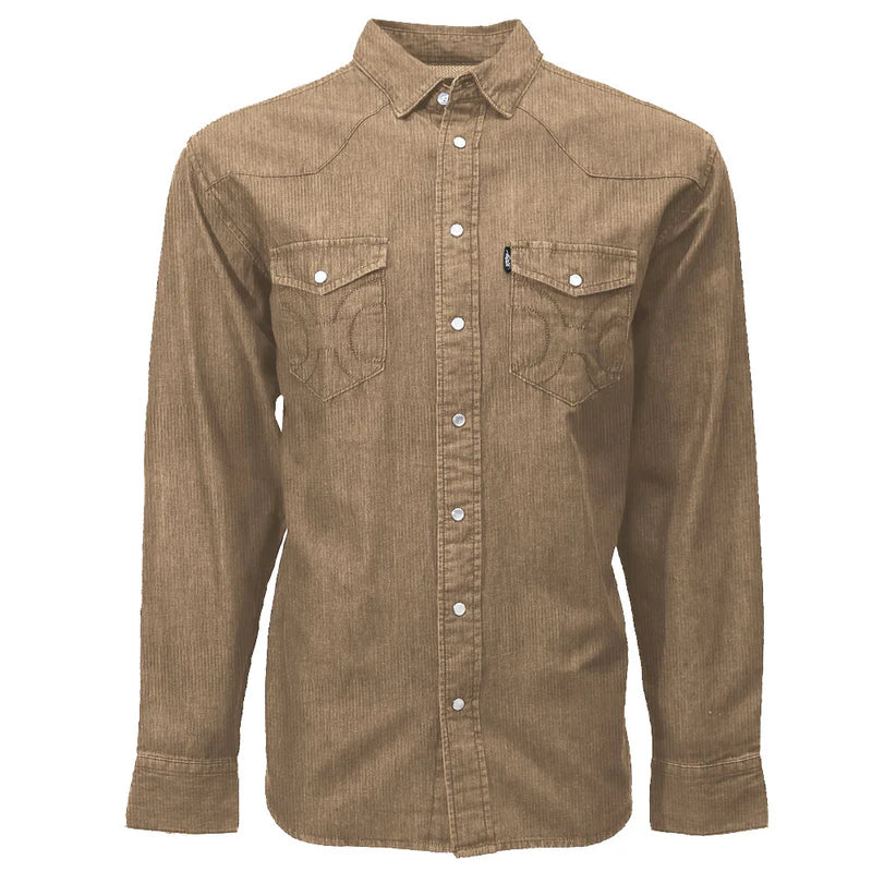 HT1907BR Tombstone Corduroy Long Sleeve Pearl Snap Shirt by Hooey