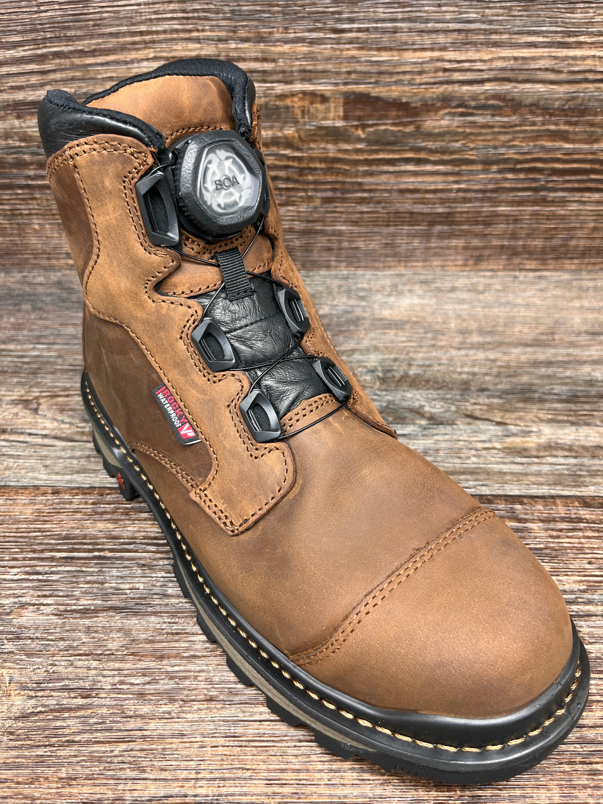 Rocky Rams Horn Waterproof Composite Toe Work Boot Dark Brown 7 Wide $190 Value Rocky Men main image 3