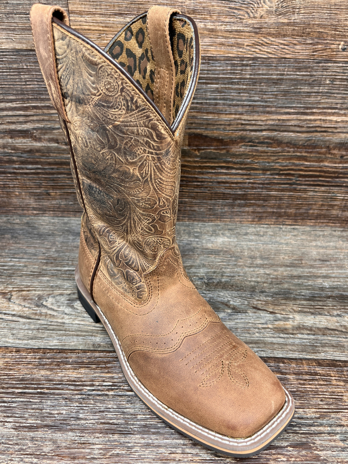 Smoky Mountain Brown and Cream Square Toe Western Leather Boots SMOKY MOUNTAIN BOOTS Kids Scout Western Boot 3705 main image 2