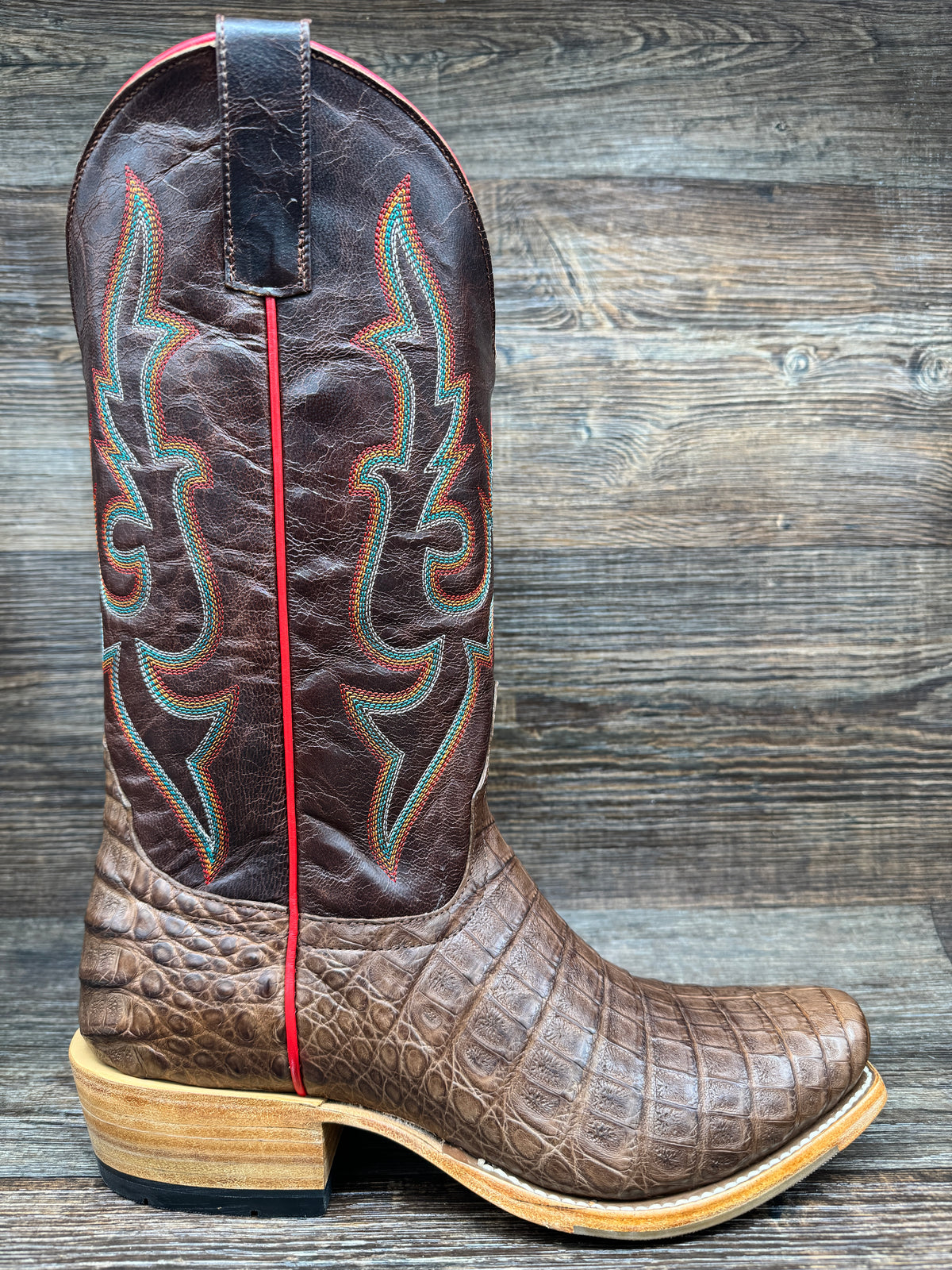 Cavenders Caiman Leather Cowboy Boots  11D Men main image 2