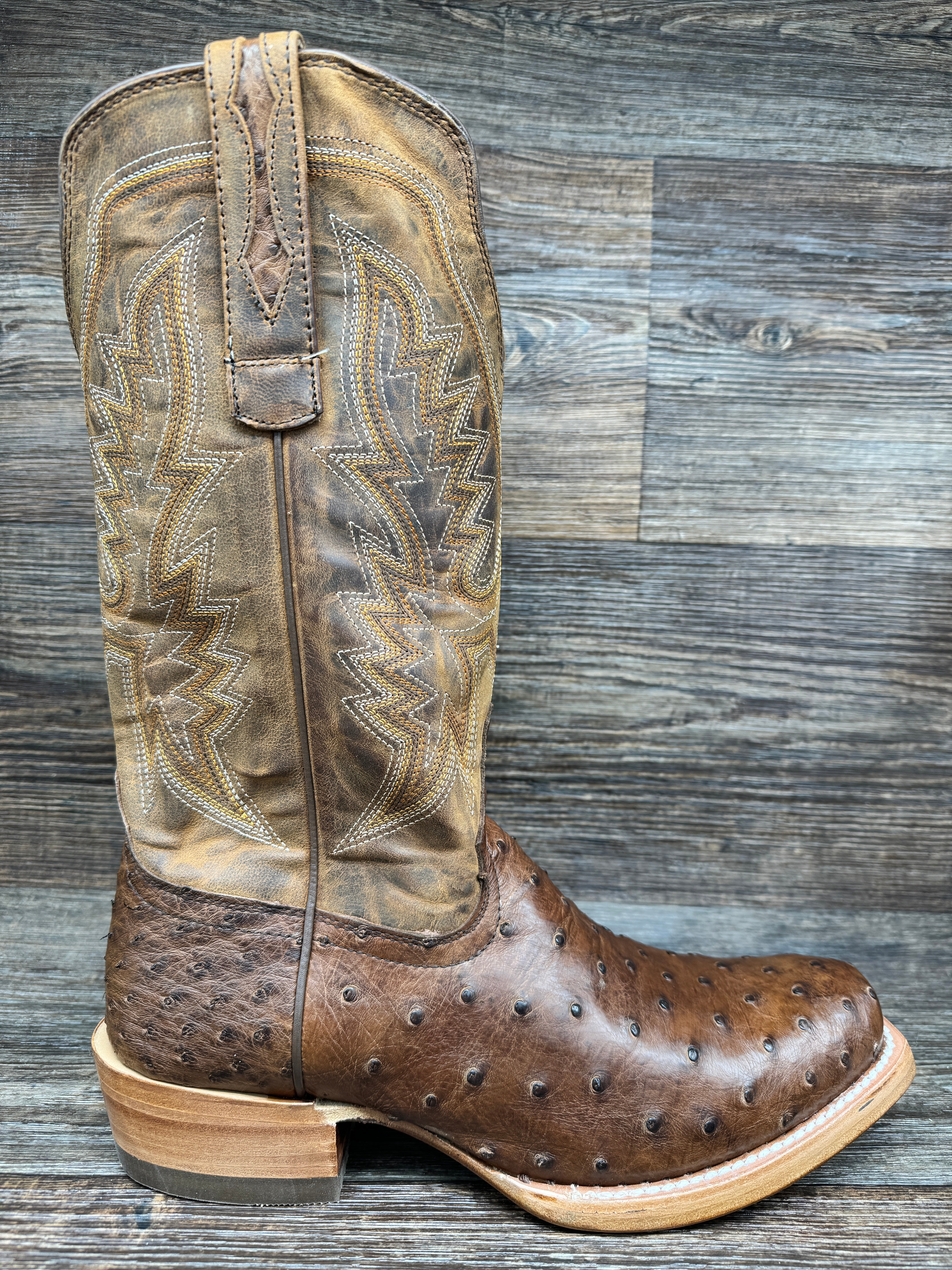 DDB0463 Men's PRCA Full Quill Ostrich Square Toe Western Boot by Durango