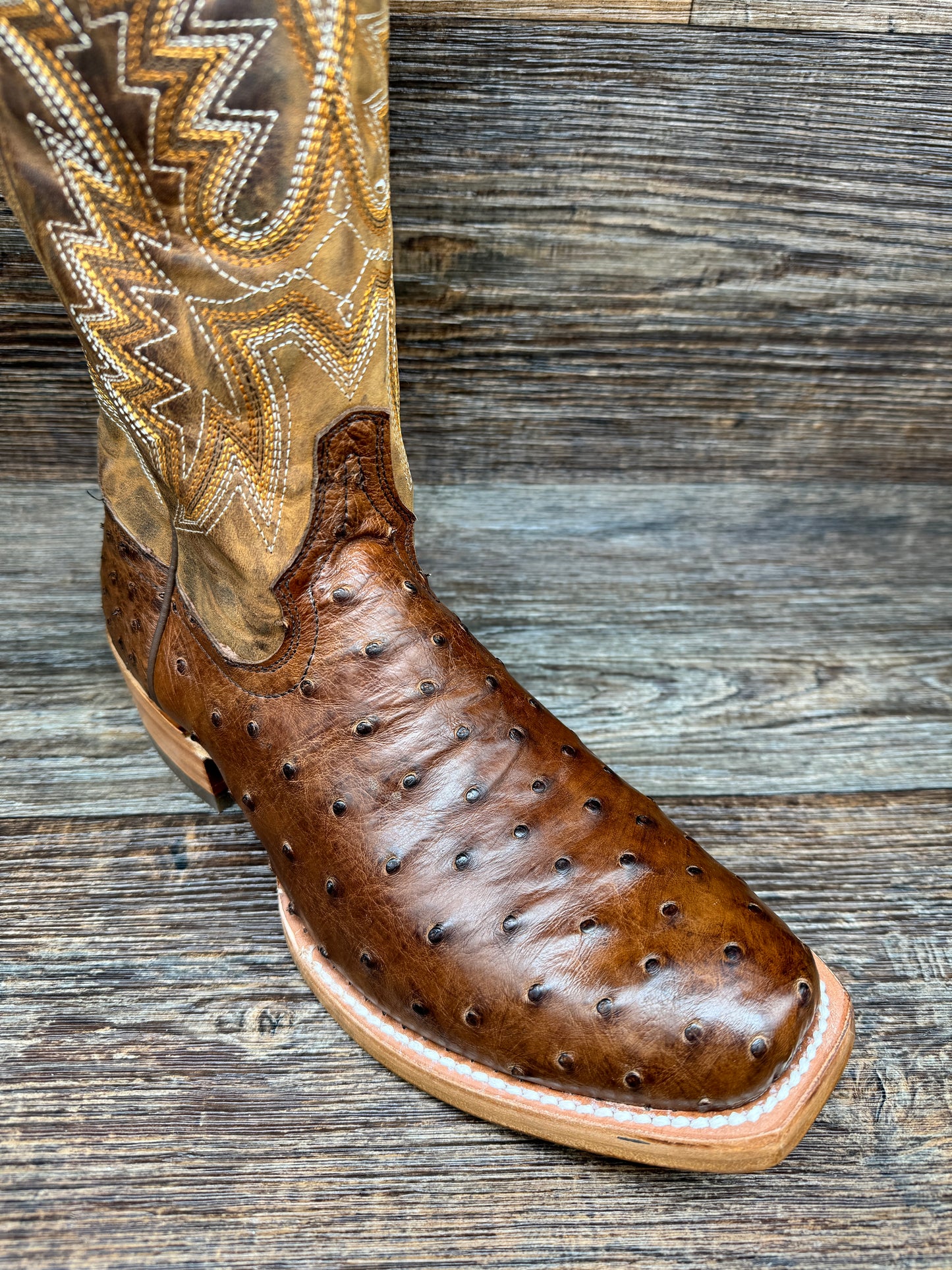 DDB0463 Men's PRCA Full Quill Ostrich Square Toe Western Boot by Durango