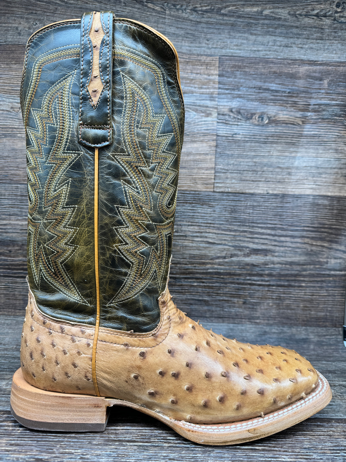 080 MEN\'S OSTRICH QUILL LEATHER WESTERN RODEO BOOTS Rod Patrick RPM510 NICOTINE FULL QUILL OSTRICH (D) main image 3