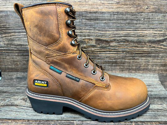 10050840 Men's Shock Shield Waterproof Lace-Up Logger Boot by Ariat