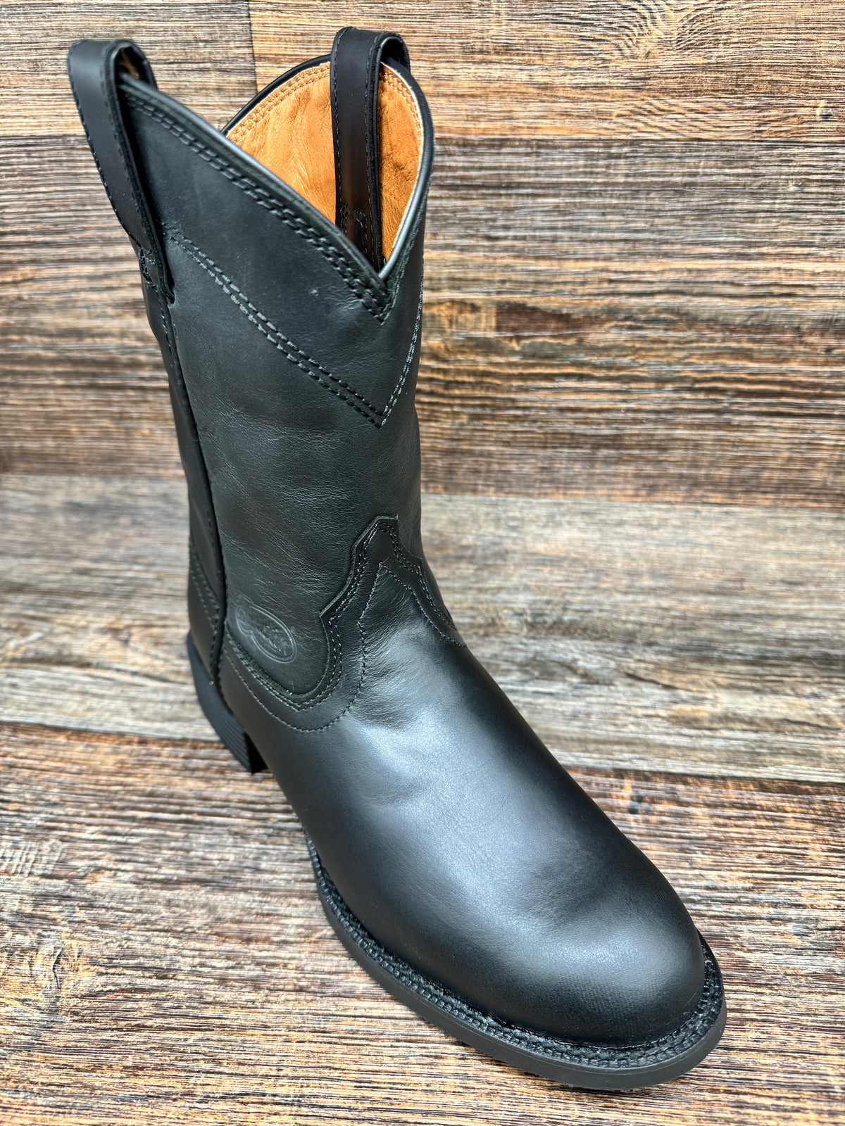 Men\'s Killer Black Leather Boots AdTec Mens Black 10in Fireman Logger Kiltie Leather Work  main image 3