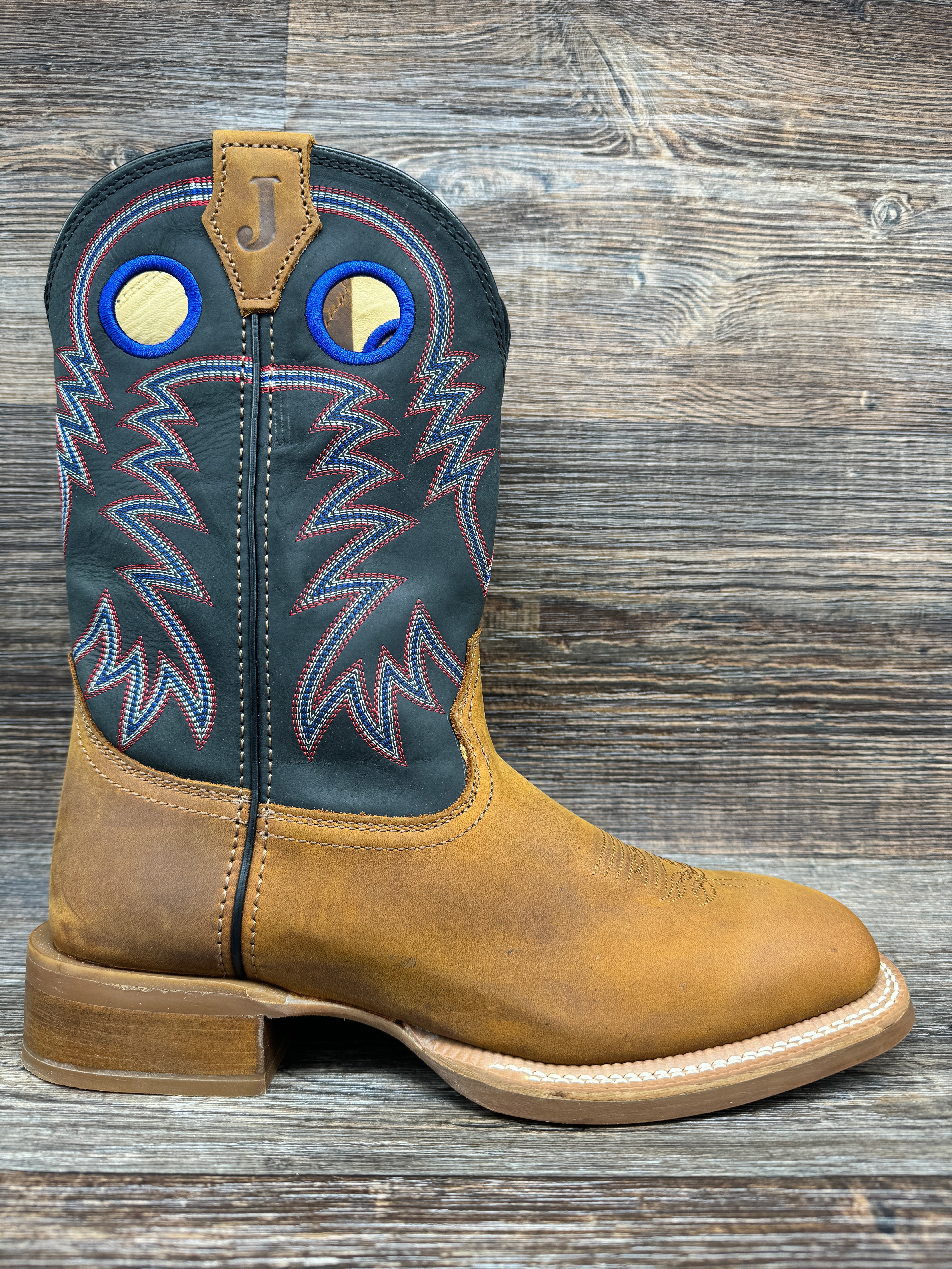 FN7121 Men s Show Stopper Square Toe Western Boot by Justin Rushing Boots