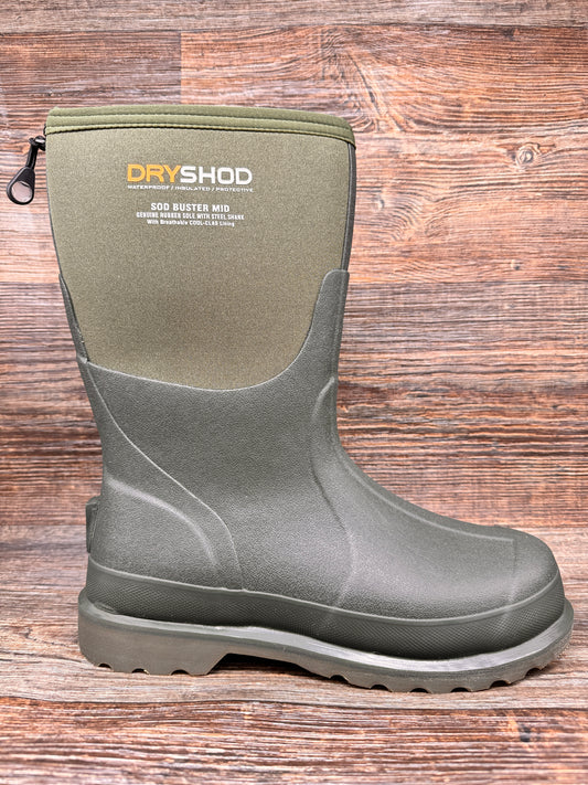 SDB-MM-MS Men's Sod Buster Mid-Height Rubber Boot by Dryshod