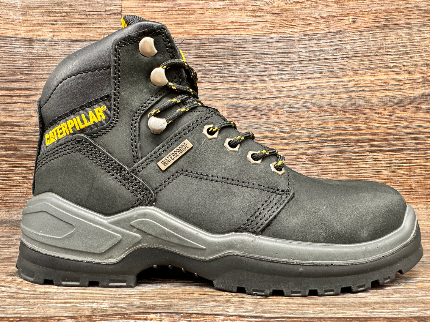 P91786 Men's Striver Black Waterproof Steel Toe Work Boot by Caterpillar