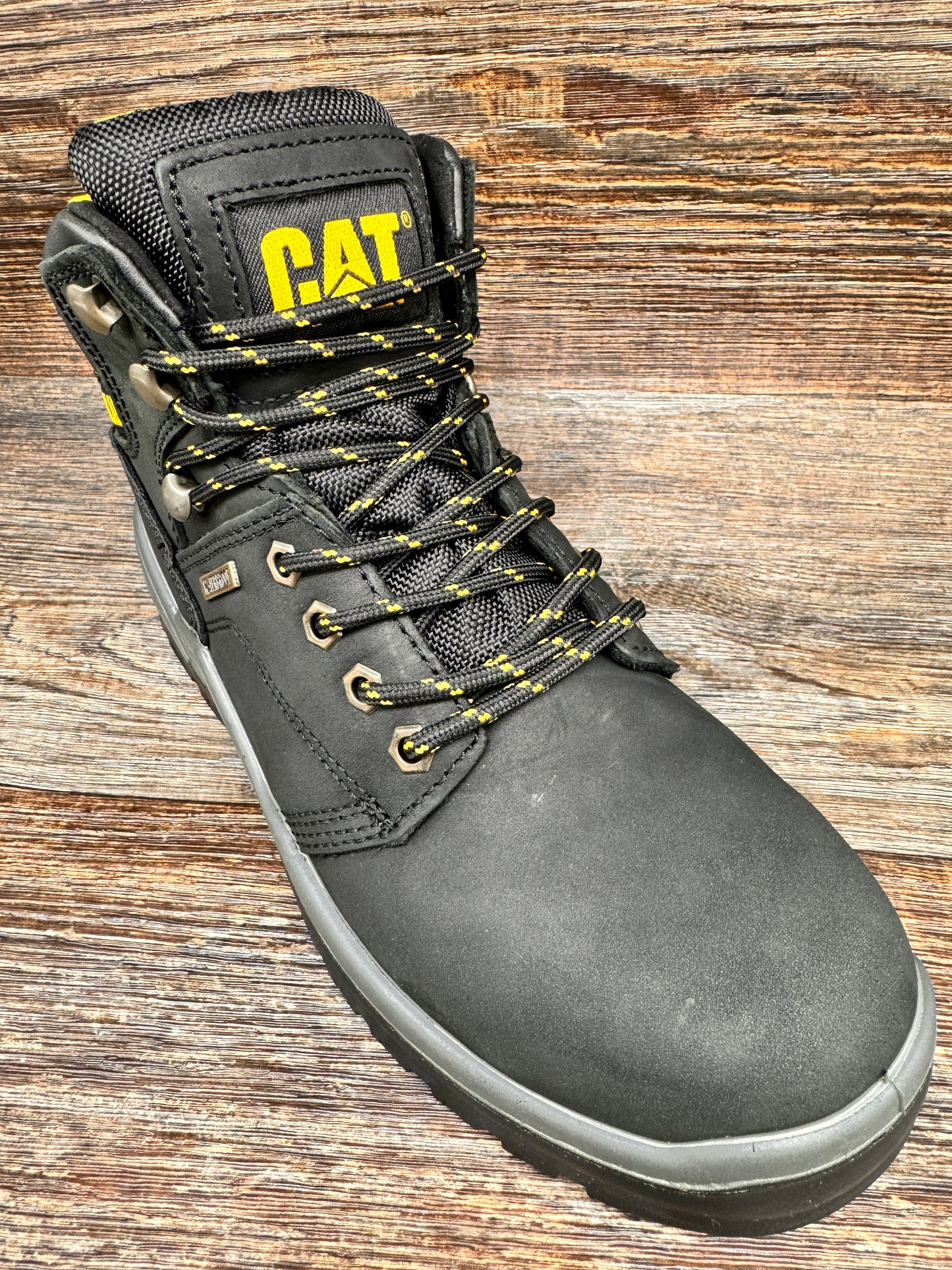 P91786 Men's Striver Black Waterproof Steel Toe Work Boot by Caterpillar