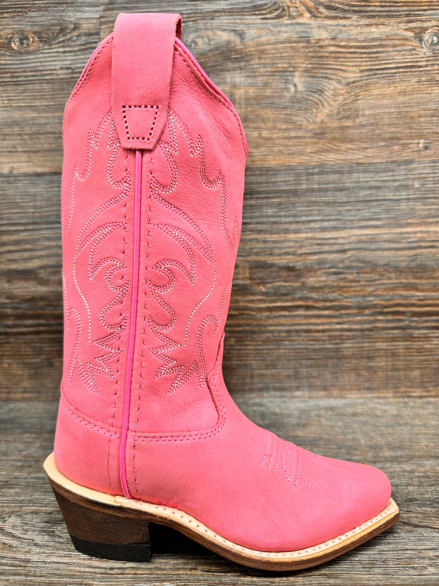 CF8226 Girls Snip Toe Western Boot in Pink by Old West