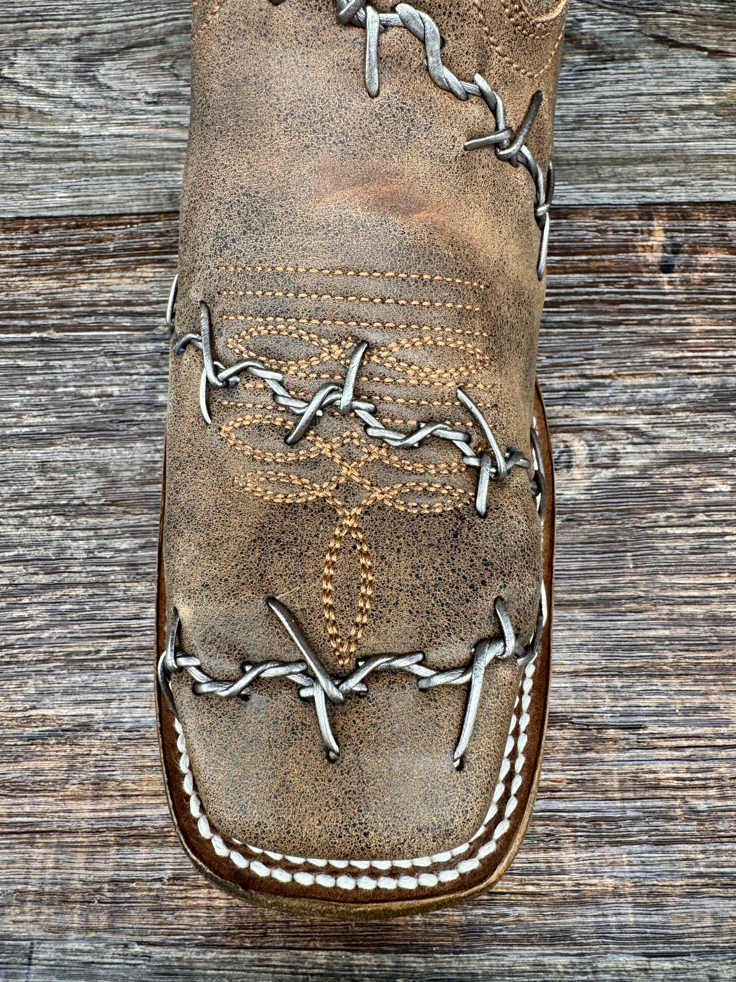 A3532 Men's Barbed Wire Stitch Square Toe Western Boots by Corral