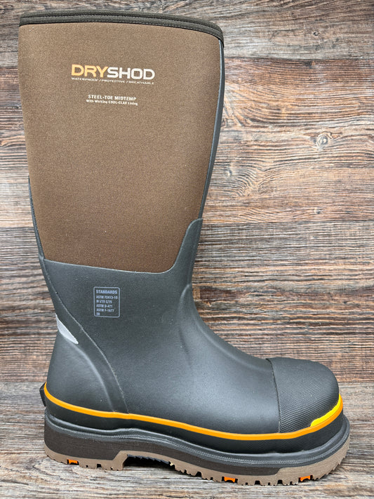 STT-UH-BR Men's Steel-Toe WIXIT Cool Clad Rubber Work Boot by Dryshod