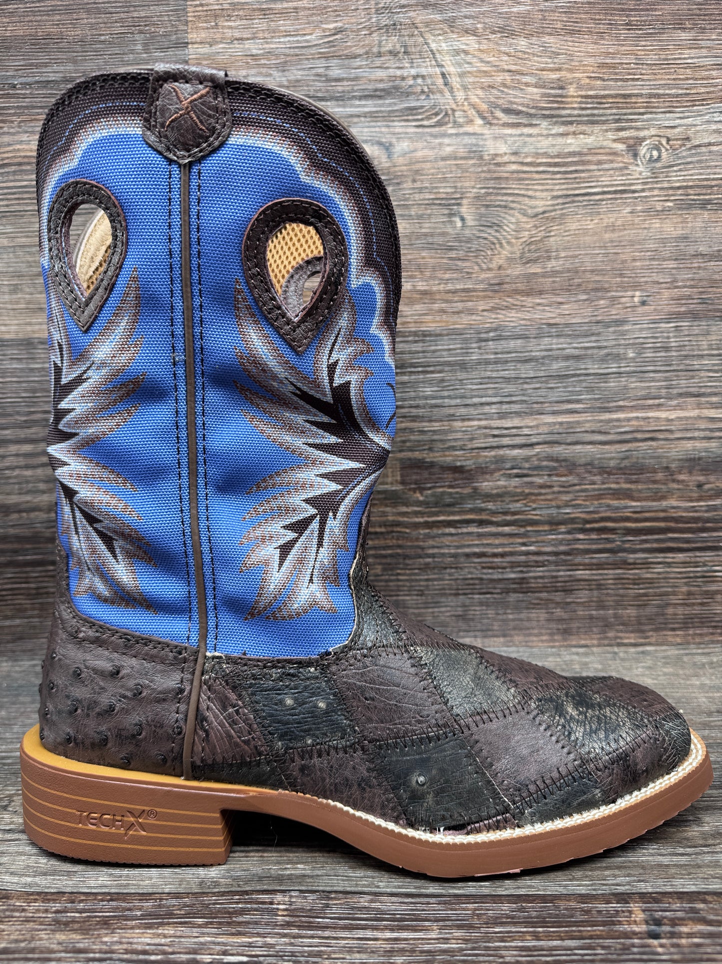 MXTR020 Men's Tech X Genuine Patchwork Ostrich Western Boot by Twisted X