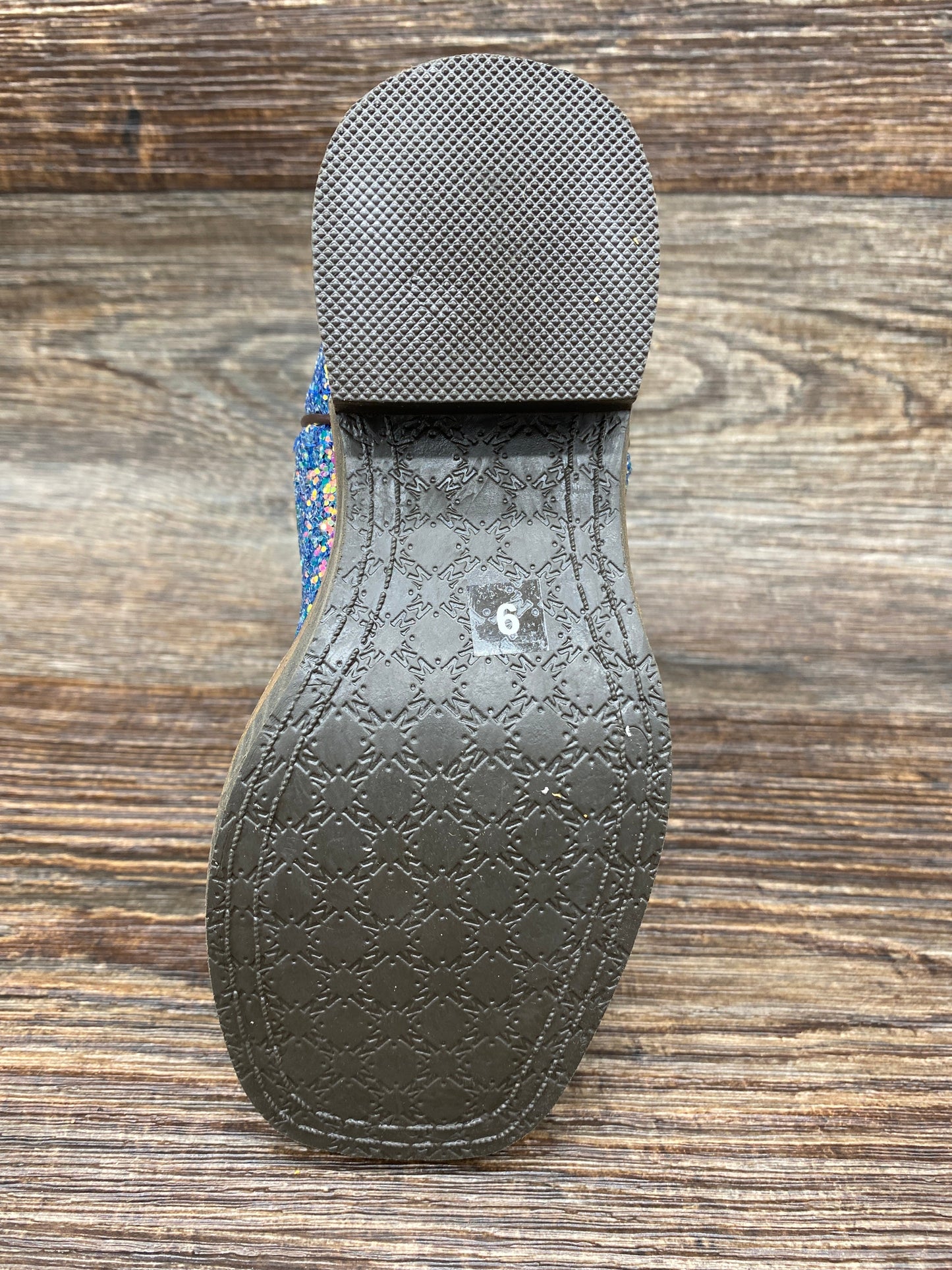 3077 Kid's Pastel Glitter Square Toe Western Boots by Smoky Mountain