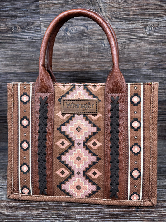 WG2203-8120SDBR Women's Wrangler Aztec Brown Tote by Montana West