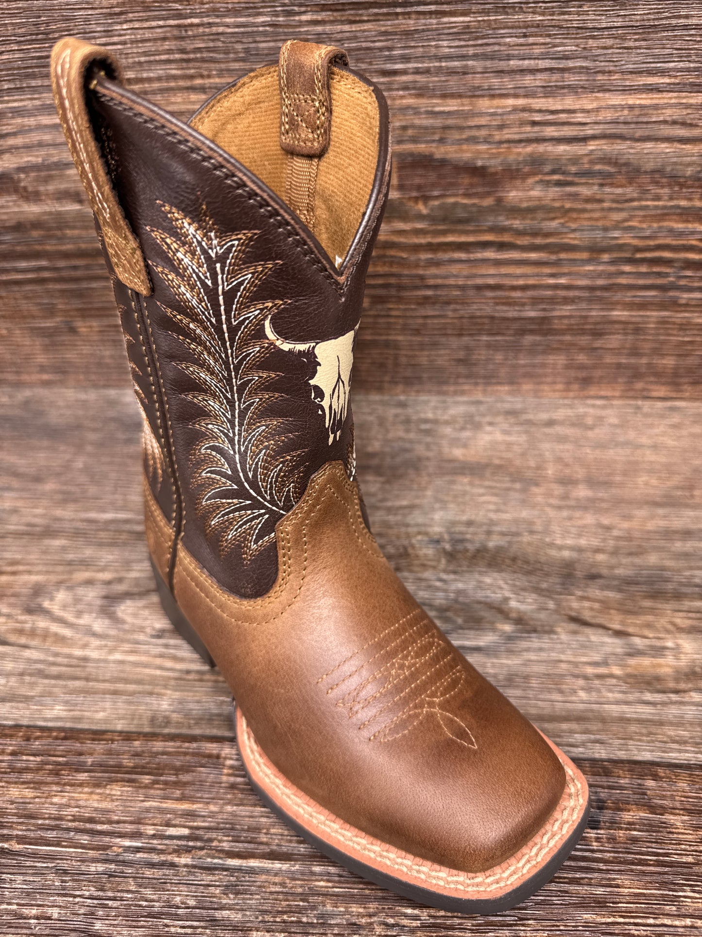 10063827 Kids Stampede Square Toe Western Boot by Ariat