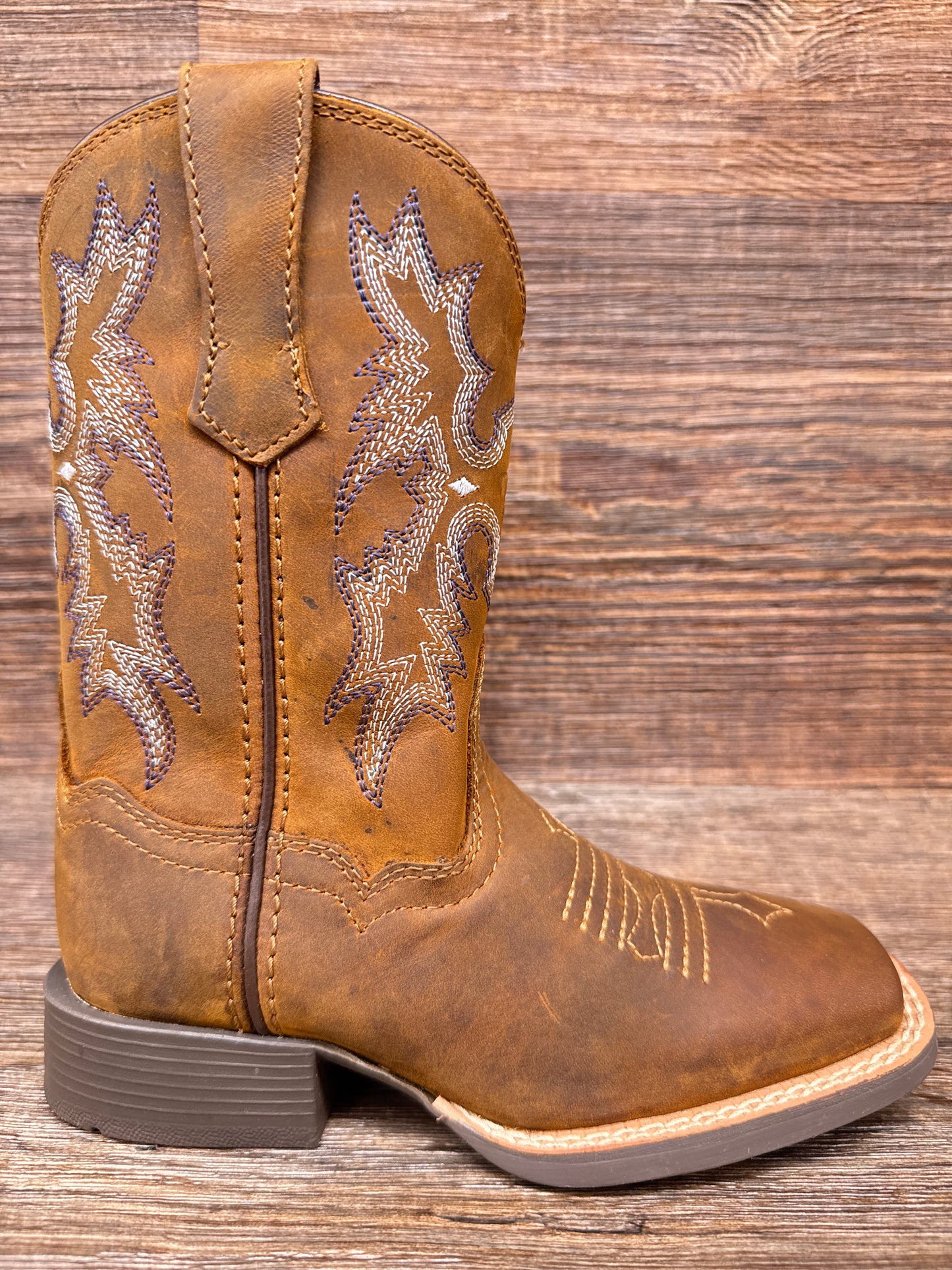 10063834 Kid's Tombstone Square Toe Western Boot by Ariat