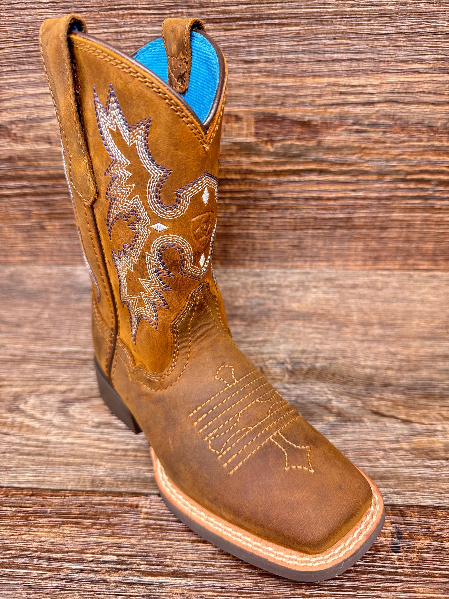 10063834 Kid's Tombstone Square Toe Western Boot by Ariat