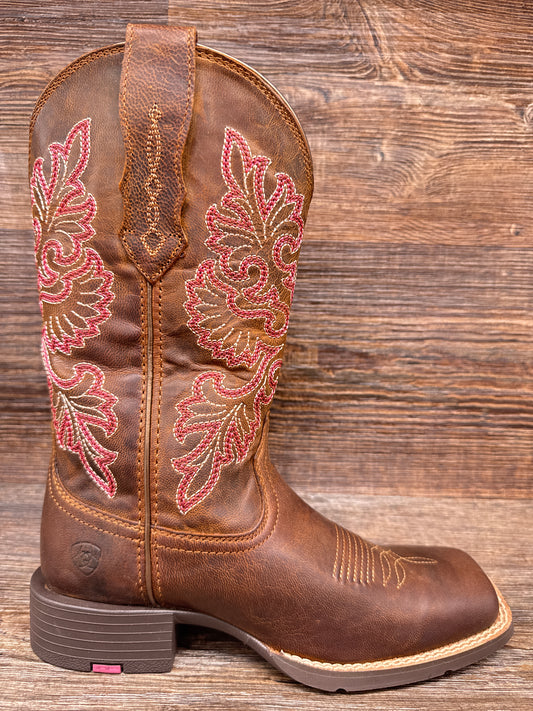 10064078 Women's Round Up Stretch Fit Square Toe Boot by Ariat