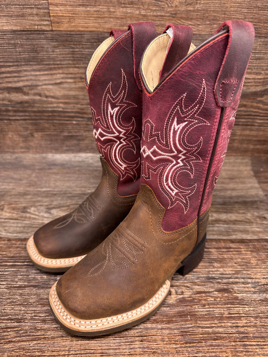 BSC1973 Kid's Square Toe Western Boot by Old West