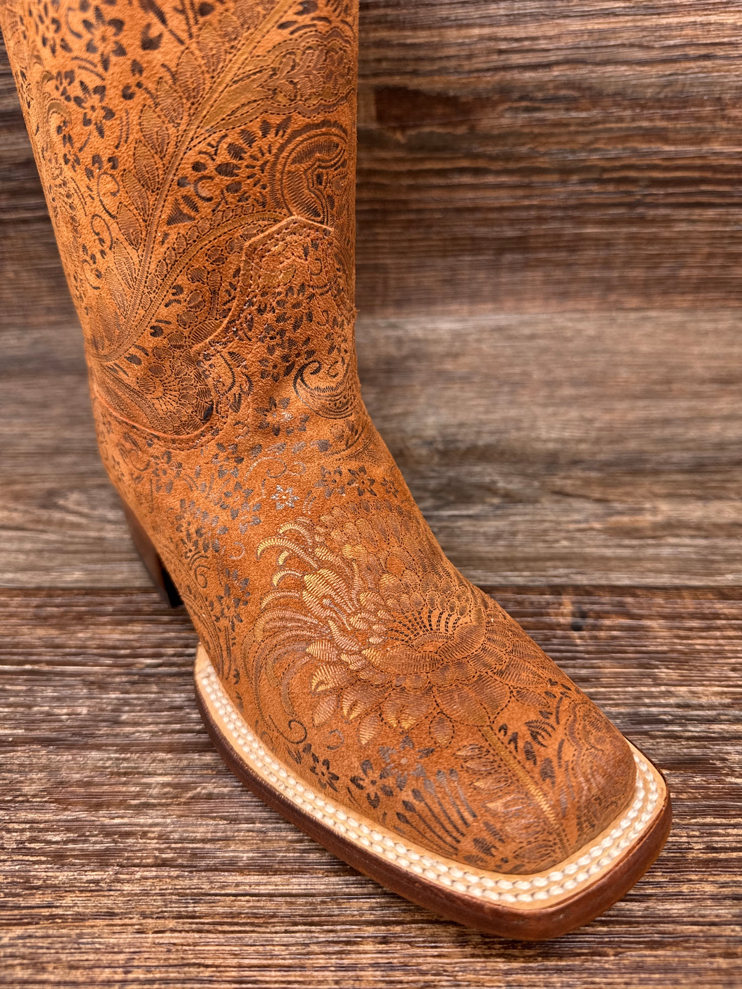 A4592 Women's Square Toe Floral Print Western Boots by Corral