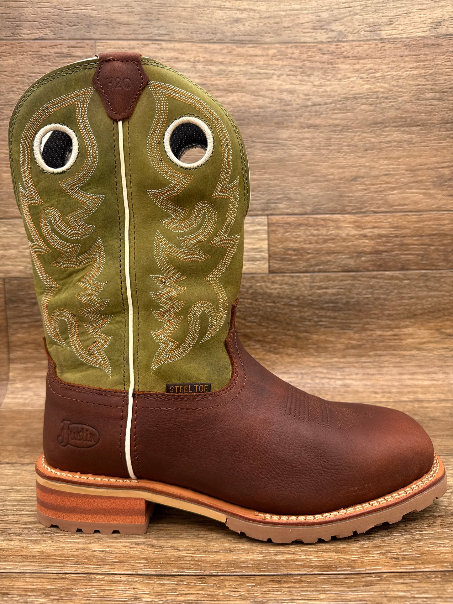 WK4204 Men's Steel Toe Waterproof Square Toe Work Boot by Justin