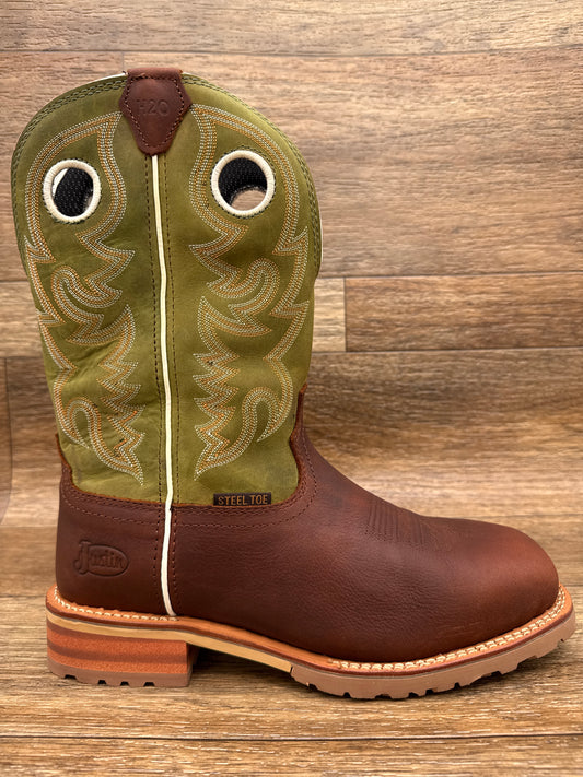 WK4204 Men's Steel Toe Waterproof Square Toe Work Boot by Justin