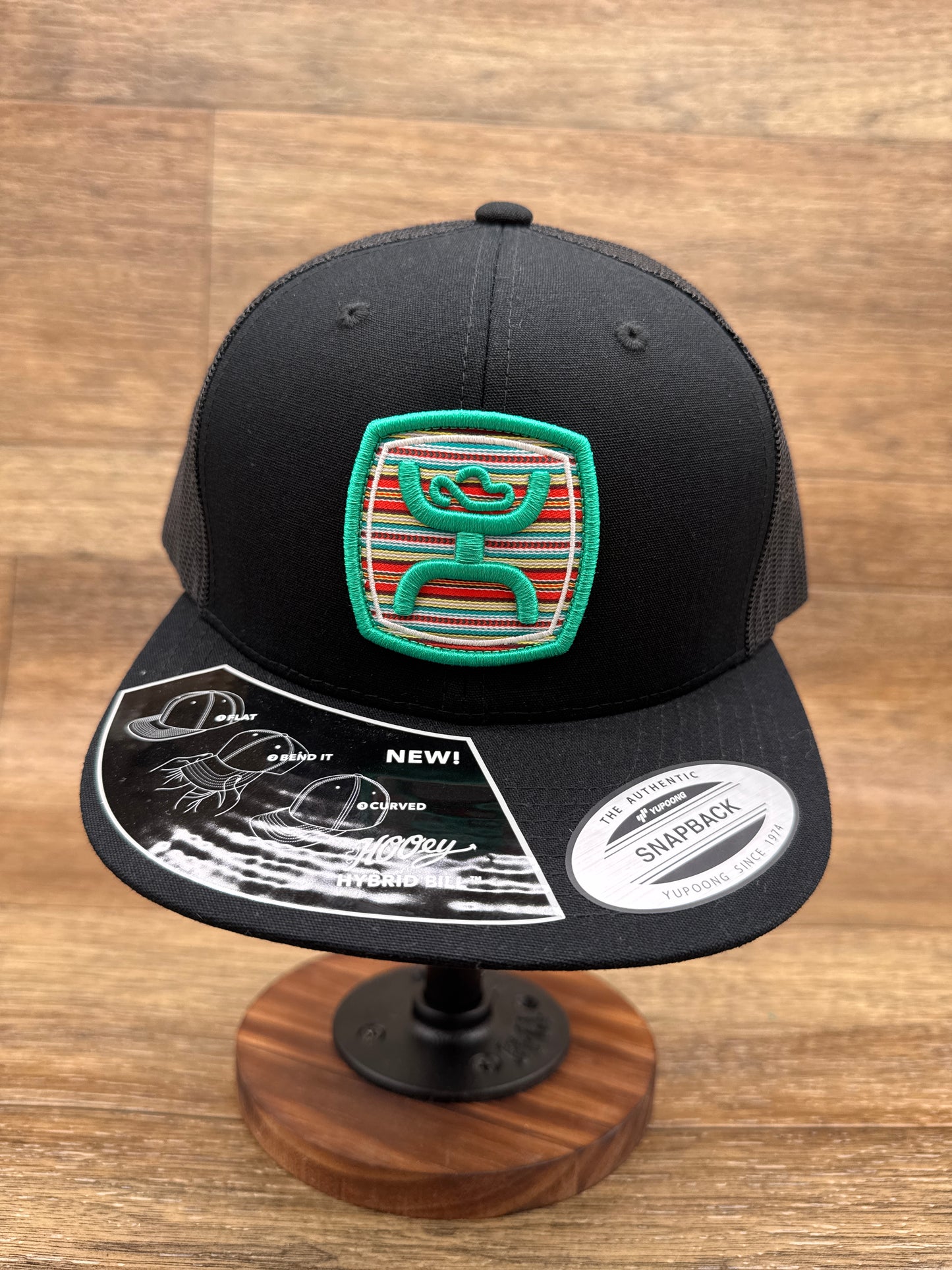 2424T-BK Zenith Black Serape Patch Cap by Hooey