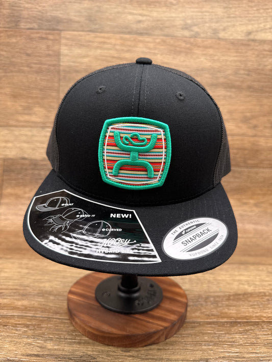 2424T-BK Zenith Black Serape Patch Cap by Hooey
