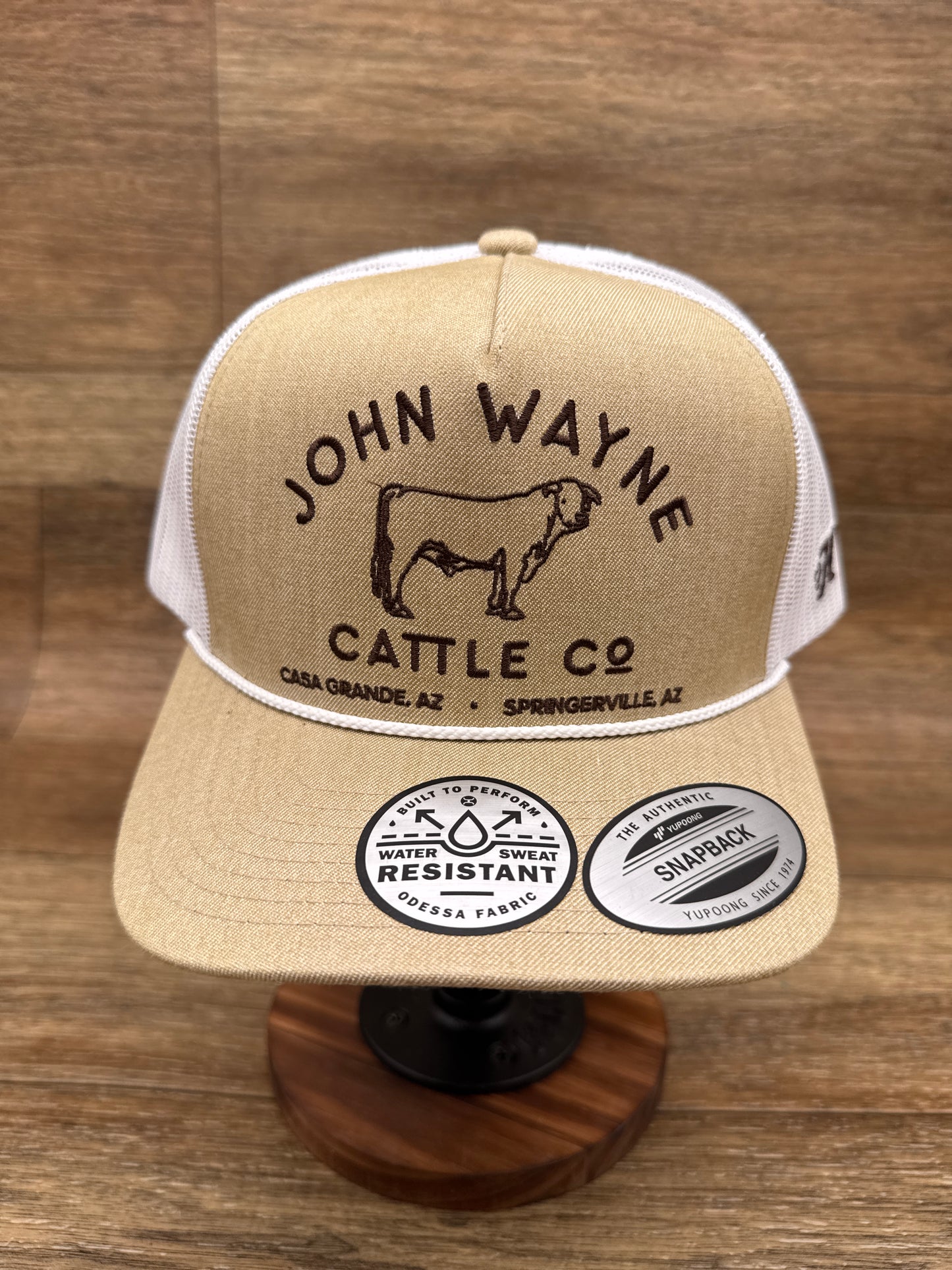2566T-TNWH John Wayne Tan & White Cap by Hooey