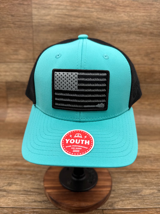 2210T-TQBK Youth Liberty Roper Turquoise & Black Cap by Hooey