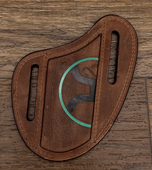 HPK014 Embossed Brown Leather Pancake Sheath by Hooey