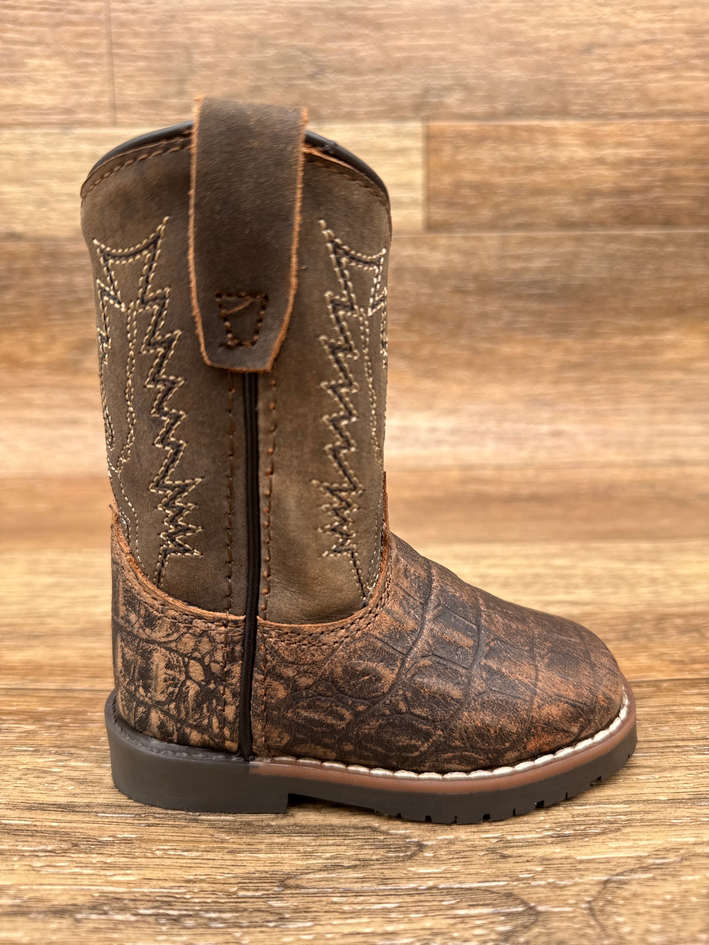 3541T Toddler's Autry Alligator Print Square Toe Western Boots by Smoky Mountain