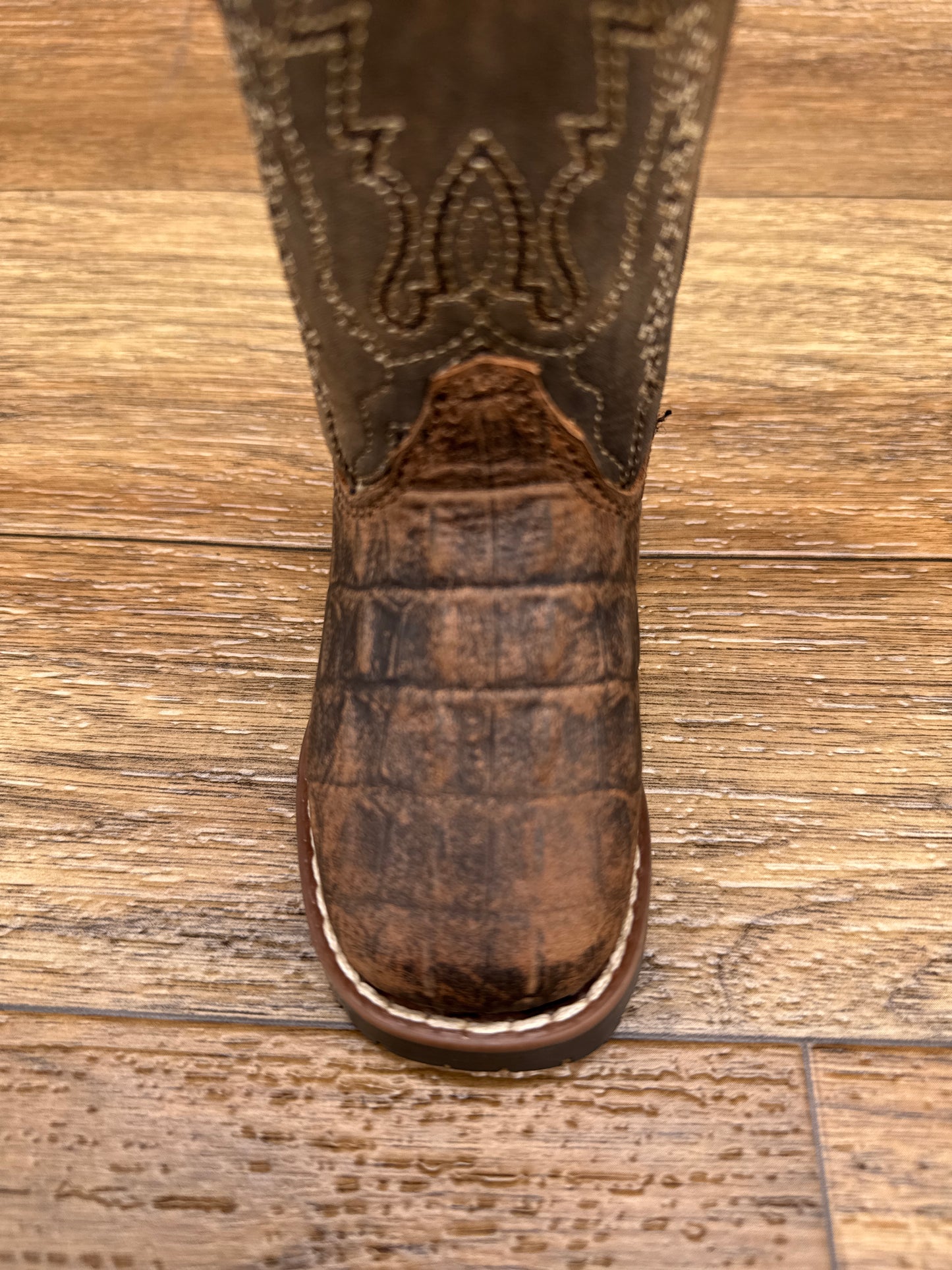 3541T Toddler's Autry Alligator Print Square Toe Western Boots by Smoky Mountain