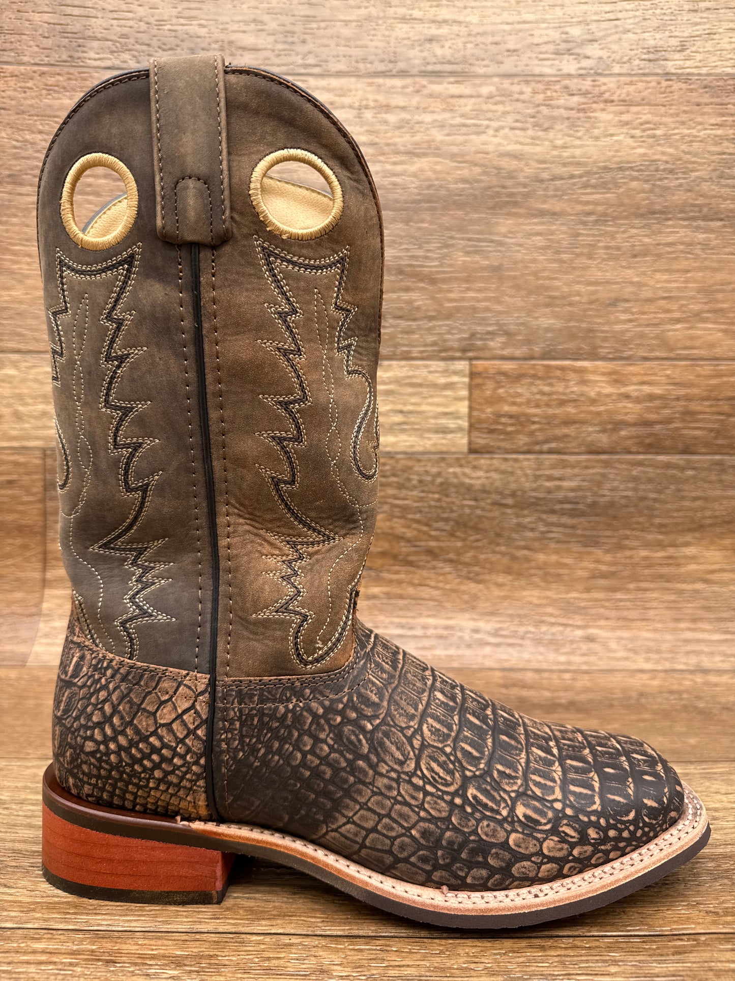 4541 Men's "Gator" Square Toe Alligator Print Western Boot by Smoky Mountain