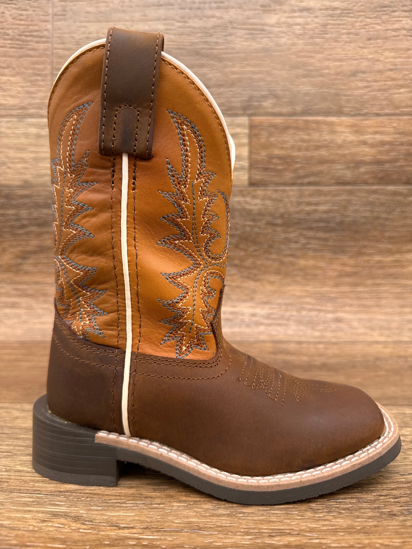 3516 Kid's Adobe Square Toe Western Boots by Smoky Mountain