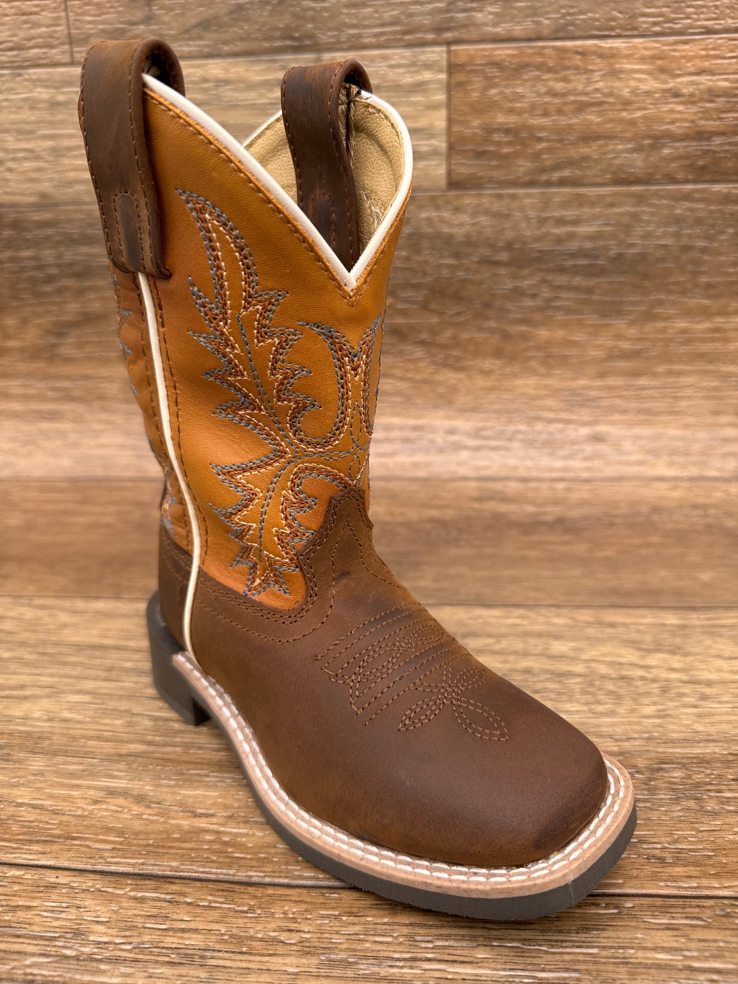 3516 Kid's Adobe Square Toe Western Boots by Smoky Mountain